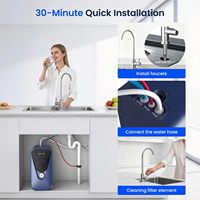 Purificateur d'eau RO sous évier PUREZA pour éliminer les PFOA et PFOS, pour l'eau du robinet de cuisine, 800 gallons, sans alimentation électrique