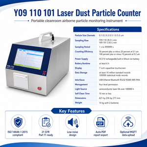 Compteur de particules laser en acier inoxydable Sujing Y09-101/110 avec écran tactile 7 pouces, dispositif de mesure des particules de poussière en suspension 10 - Product Image 2