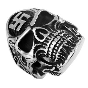 yunnique Skull Men's <b>Titanium</b> Steel <b>Ring</b> Silver Color Geometric Design Gift Jewelry - Product Image 5