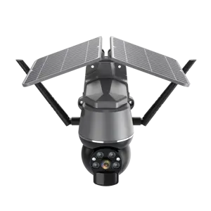 2023 Groothandel Custom Outdoor Zonne-Energie Ptz Camera Intelligente Energievoorziening Alarm Draadloze 4G Zonne-Bewakingscamera Met Simkaart C
