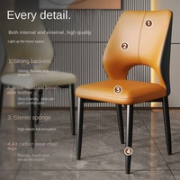 Chaise de salle à manger de luxe Nordic Light Banc de dossier en PU simple et moderne pour une utilisation en hôtel