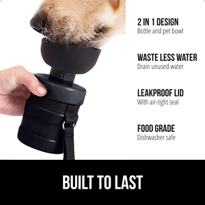 Bouteille d'eau portable automatique moderne en plastique pour chien avec motif uni et gamelles de voyage pour animaux de compagnie - Product Image 1