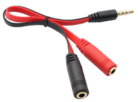 4-Poliger 3,5mm AUX Stecker auf 2x3,5mm Buchse Headset-Mikrofon & Stereo Y-Splitter-Kabel für PC Computer Y-Splitter Audio-Flachkabel