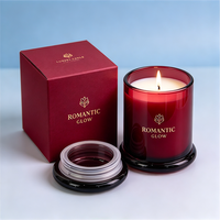 Stoples Lilin dengan Tutup dan Kemasan Kotak 10oz 12oz Stoples Lilin Kaca Amber Kosong Mewah