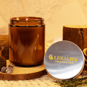 Velas Aromáticas LunaLith al por Mayor con Logotipo Personalizado, 100g, Cera de Soja de Lujo, Frasco de Vidrio Ámbar, para Bodas, Diwali y Regalos de San Valentín - Product Image 5