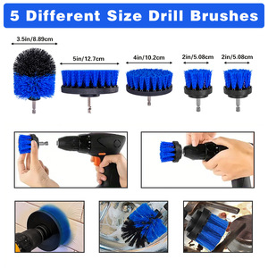 Kit de detailing automobile bleu, ensemble de brosses de nettoyage pour perceuse, ensemble de lavage de voiture - Product Image 2