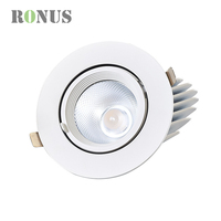 Scoop réglable rotatif COB projet d'hôtel 40W Spot Down Light plafonnier encastré Gimbal LED Downlight