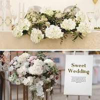 50 pcs Kepala Bunga Hydrangea Buatan Tangan Realistis dari Sutra Lembut Berbagai Warna dengan Daun untuk Pernikahan, Hari Valentine, Pesta, dan Acara