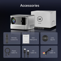 Proyektor Video luar ruangan, proyektor pintar 4K Home Theater portabel layar 300 inci tampilan proyeksi 5G WIFI BT5.2