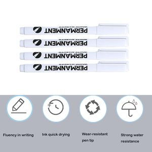 White Chisel Nib Permanent Marker for Whiteboard and Paper Waterproof & Wear-Resistant Empty Marker <b>Pens</b> - Product Image 2