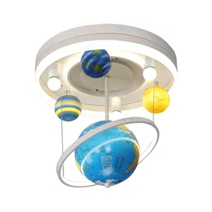 Draaibare Bol Kinderkamer Licht Kroonluchter Creatieve Planet Cartoon Lamp Moderne Persoonlijkheid Kid Jongen Slaapkamer Lamp