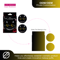 Noir doux mignon chat lâche velours maquillage poudre bouffée OEM-ODM professionnel personnalisé beauté emballage pour les magasins de détail
