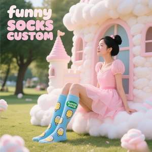 Chaussettes Design personnalisé motif heureux pour les jeunes-Fabricant de cheville en coton de haute qualité - Product Image 1