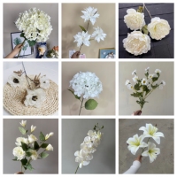 Mur de fleurs artificielles vert et blanc, hortensia, lys, fougère pour décoration de scène de mariage et événements, vente en gros, conception personnalisée