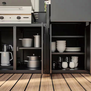 Cuisine d'extérieur modulaire moderne tout temps avec tiroir de robinet d'évier intégré Kamado Griddle DIY - Product Image 2