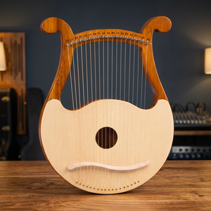 Lira de 19 Cuerdas, Instrumento Musical con Cuerdas de Repuesto de Acero Inoxidable y Madera, Llave de Afinación para Principiantes - Product Image 5