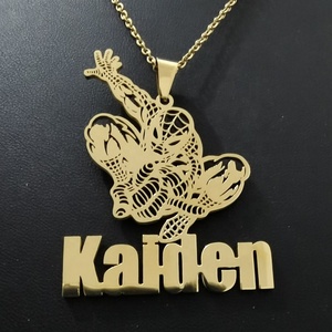 Hottest Custom Stainless Steel Girl <strong>Name</strong> Pendant <strong>Necklace</strong> <strong>Kids</strong> Cartoon Character <strong>Necklace</strong> - Product Image 1