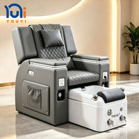 Chaise de manucure et pédicure de luxe personnalisée pour salon de beauté, avec bain de pieds spa 180 °   Fauteuil de massage pour pédicure inclinable et réglable