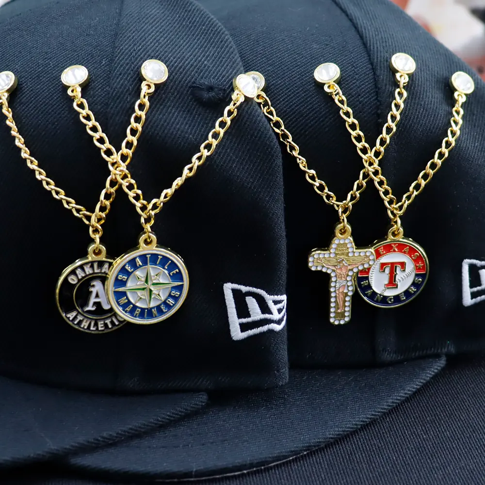 Houston Astros logo encantos beisbol pines para gorras artesanías de metal esmalte sombrero cadena pines mexicanos para sombreros