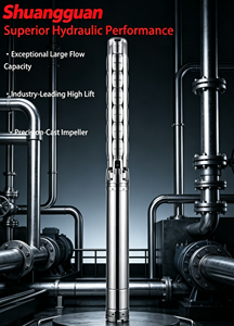 Pompe de puits profond 8SP à grand débit, moteur refroidi à l'huile, en acier inoxydable 304, à économie d'énergie, pour fontaine paysagère, modèle 8SP95-84/7-30, usage intensif - Product Image 5