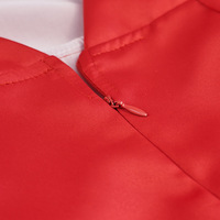 Robe de soirée élégante pour femme, rouge, coupe trapèze, mini, à manches courtes, taille haute, avec nœud en satin tissé, robe rouge tendance avec nœud