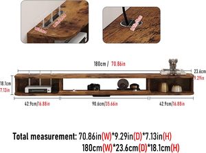 <span class=keywords><strong>Meuble</strong></span> TV suspendu, armoire murale <span class=keywords><strong>pour</strong></span> téléviseur, étagères flottantes avec porte, console multimédia moderne - Product Image 2