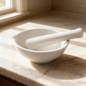 ชุดครกเซรามิกสีขาวแบบพรีเมี่ยมสำหรับห้องครัวต้องมีสำหรับบดเครื่องเทศสมุนไพรยาเครื่องมือบดในครัวที่ทนทาน - Product Image 2