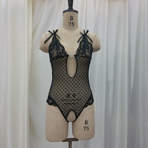 Ensemble de lingerie sexy érotique pour femmes matures - Vente chaude - Satin tissé - Décoration en dentelle - Body ajouré - Shapewear - Pyjama - Product Image 1