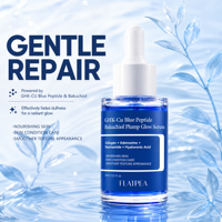Sérum multi-peptides lissant, raffermissant, hydratant et anti-rides GHK-CU Blue Copper Bakuchiol Peptide, marque privée OEM ODM