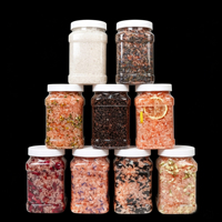Sel de bain rose et rouge de l'Himalaya naturel 1-2mm/2-5mm avec pétales de fleurs séchées biologiques pour spa des pieds et relaxation corporelle Love Music Angel