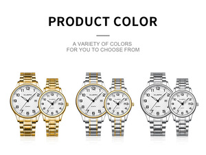 <span class=keywords><strong>Reloj</strong></span> Cuena 6110 con Movimiento de Cuarzo para Parejas, Correa de Acero Inoxidable, Deportivo, de Negocios, con Fecha Automática y <span class=keywords><strong>Manecillas</strong></span> Luminosas - Product Image 6