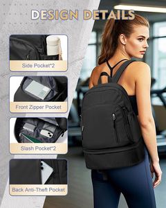 Anti Theft Lightweight Waterproof Zipper Travel Casual Sport Fitness <b>Gym</b> Laptop <b>Backpack</b> with Shoe Compartment for Men <b>Women</b> - Product Image 4