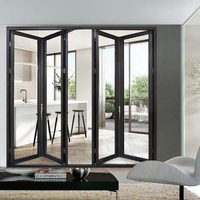Portes d'entrée sur mesure en métal de sécurité, porte pliante en alliage d'aluminium et verre, pliable, coupe-feu, double vitrage trempé Low-E, moderne pour villa