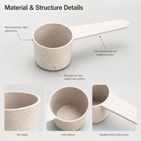Gran oferta de Material de fibra de bambú, cuchara para alimentos, Material de grado respetuoso con el medio ambiente, cuchara biodegradable con volumen de 30ml