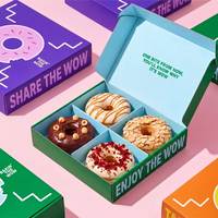 Boîte en papier kraft écologique avec logo personnalisé, image de pizza élégante, contenant alimentaire pour donuts, biscuits, gourmandises à emporter