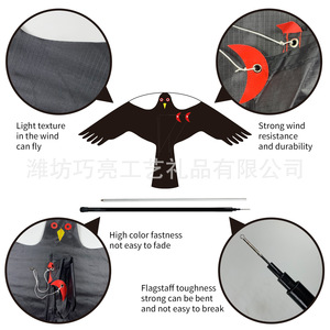 Cerfs-volants effaroucheurs d'oiseaux, cerf-volant simulé aigle-faucon, outil pratique de dissuasion des oiseaux <span class=keywords><strong>pour</strong></span> protéger <span class=keywords><strong>les</strong></span> cultures des <span class=keywords><strong>pigeons</strong></span> - Product Image 5