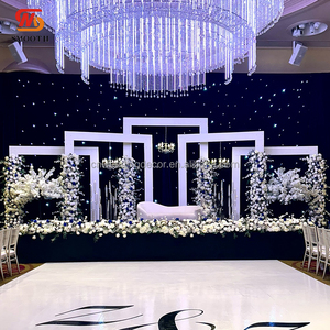 ZKAI Grand ensemble d'arche de fond blanc pour décoration de scène de <span class=keywords><strong>salle</strong></span> de mariage, avec support et cadre métallique - Product Image 2