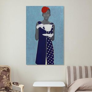 Amy Sherald Art mural moderne abstrait en 3D Impression sur toile de style noir personnalisé Décoration intérieure Figure et portrait pour le salon - Product Image 5