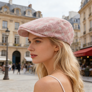 Nuovo Berretto in Denim con Motivo a Diamanti, Cappello Casual Versatile da Donna in Stile Coreano (Modello Instagram) - Product Image 1