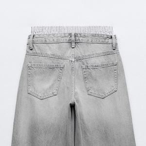 Prix d'usine en gros OEM Personnalisé Jean homme taille basse coupe boxer jambe large délavé effet vieilli - Product Image 5