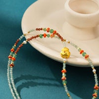 Collier pendentif en verre perlé multicolore TANGPEI, bijoux fantaisie en alliage