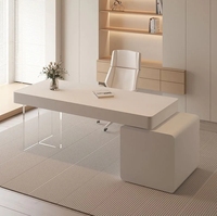 Bureau de style crème bureau blanc pur pour salon de beauté bureau de consultation médicale avec tiroir bureau d'ordinateur