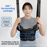 Ceinture de traction lombaire réglable Chin-Up Bar avec double sac, portable, pour scoliose, étirement et maintien de la colonne vertébrale