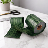Pita Polipropilena Ti-Leaf Double Face Bark Grain Leaf Shape terlaris, lebar 10cm, panjang 50 yard, untuk vas bunga