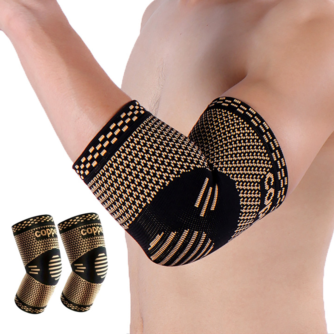 Elbow Brace Support, 1 Pair Compression Sleeves With Anti