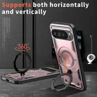 Coques de Téléphone Magnétiques avec Anneau Support pour Google Pixel 9 Pixel 9 Pro XL, Coque Arrière Mobile Givrée Mate Magnétique