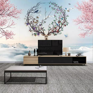 Tv fond <span class=keywords><strong>mur</strong></span> 5d tridimensionnel 8d murale Simple moderne nordique <span class=keywords><strong>Sika</strong></span> cerf ciel salon Film télévision revêtement mural - Product Image 5