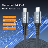 Kabel Data USB4 Bahan Anyaman 240W Pengisian Cepat Dual Type-C 40G Kecepatan Tinggi 8K60Hz Mirroring Layar Fungsi Lengkap Thunderbolt