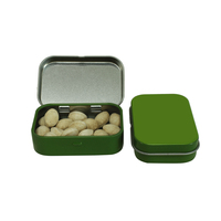 Boîte en fer blanc recyclable, petite, à deux charnières, mini, en forme de losange, pour tablettes, bonbons, en métal, de qualité alimentaire, personnalisable pour les aliments