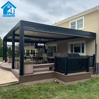 Pergola de luxe en aluminium Sweet Home avec toit à lames motorisé, résistante aux intempéries, pavillon extérieur bioclimatique, pare-soleil pour villa, patio 4x4